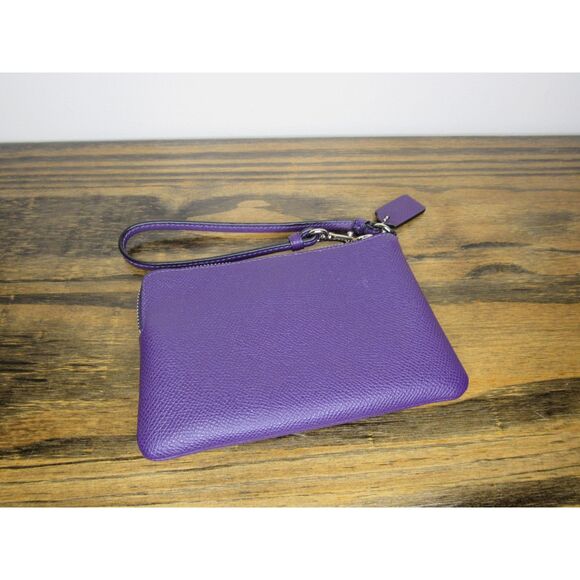 Coach Corner Zip Wristlet Purple D1581 - Picture 5 of 6